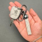 کاور ریموت پژو 206 و 207 و پارس مدل بالا دور فلزی طرح چرم و چوب - Image 3