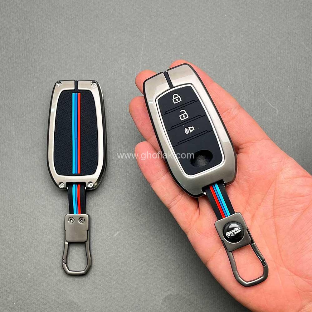 لوین1 کاور ریموت تویوتا کرولا لوین سی اچ ار سه دکمه هیبریدی دور فلزی - Image 1