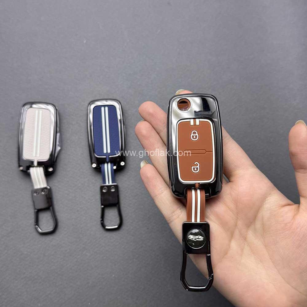 سوچا3 کاور ریموت پژو 405 و پارس کلید تاشو دور فلزی سوشال - Image 1