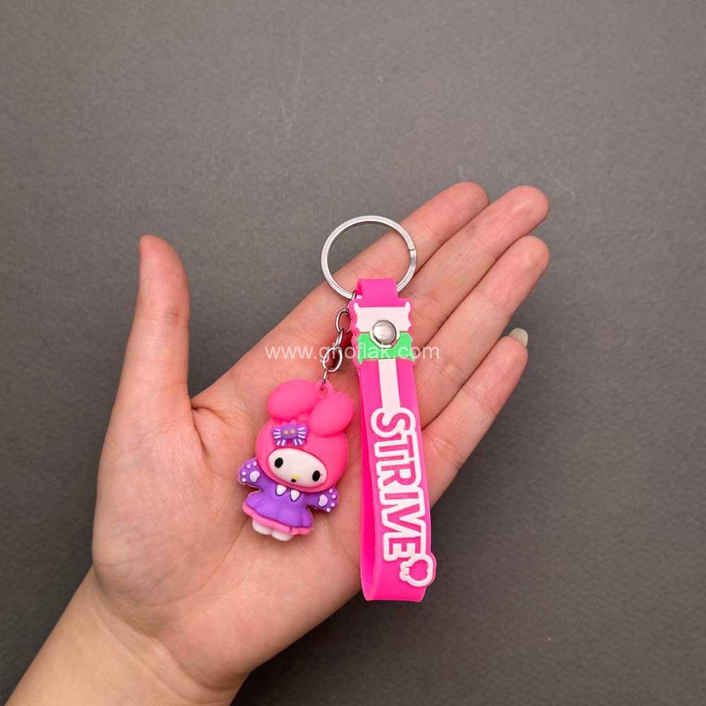 سک7 سرکلیدی خرگوش صورتی سیلیکونی کارتونی - Image 1