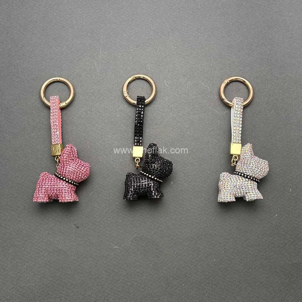 نس2 سرکلیدی فول نگین طرح سگ - Image 1