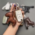 کاور ریموت پژو 405 و پارس دو دکمه ست فانتزی با چرم طبیعی - Image 3