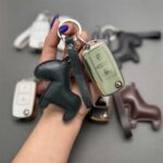 کاور ریموت پژو 405 و پارس دو دکمه ست فانتزی با چرم طبیعی - Image 4