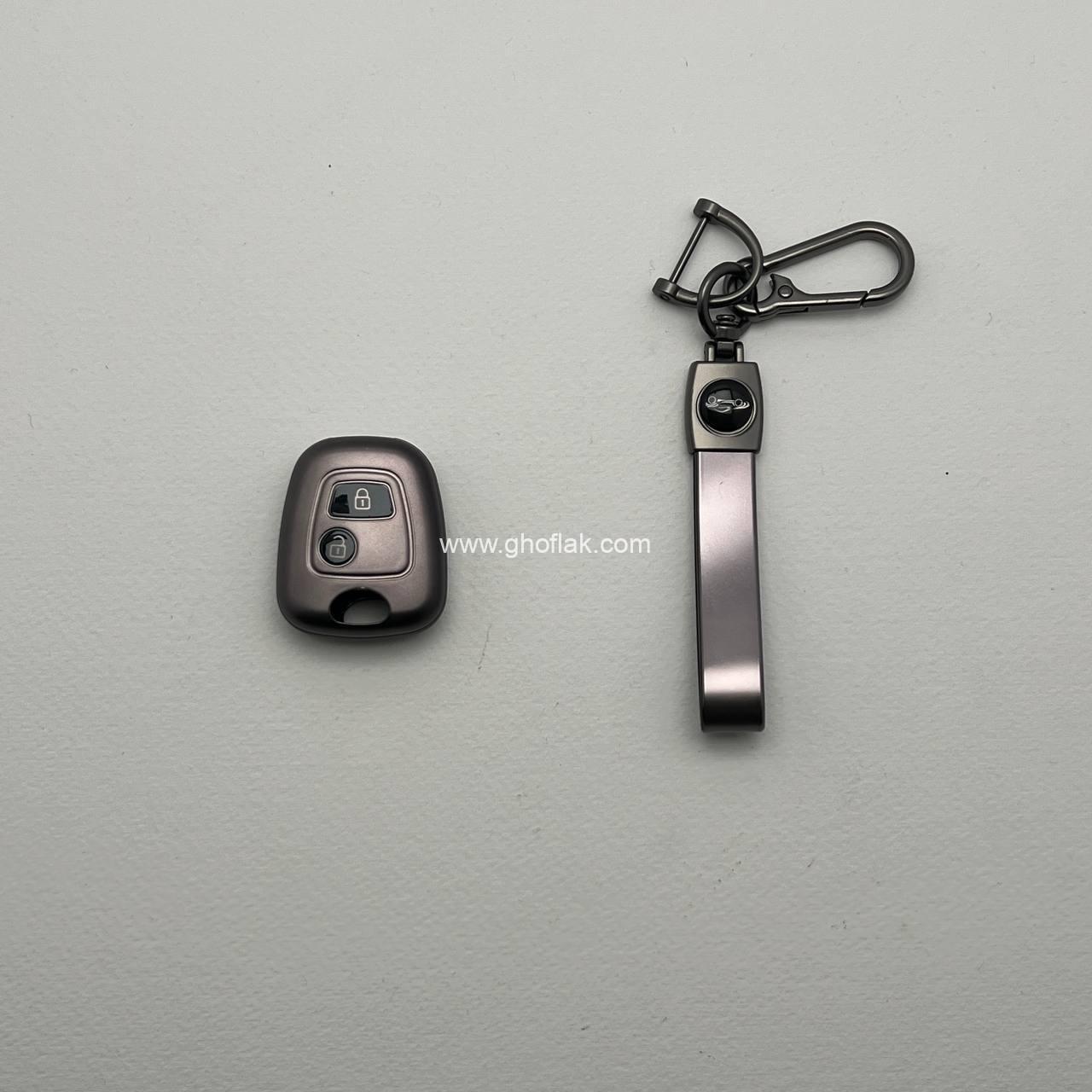 photo_8_2025-02-20_12-32-59 کاور ریموت پژو 206 و 207 و رانا و پارس مدل 96 به بالا طرح متالیک با بند ست - Image 1