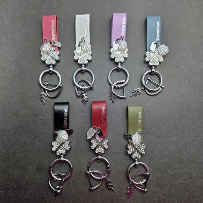 آویز چرم نگین دار یراق نقره ای