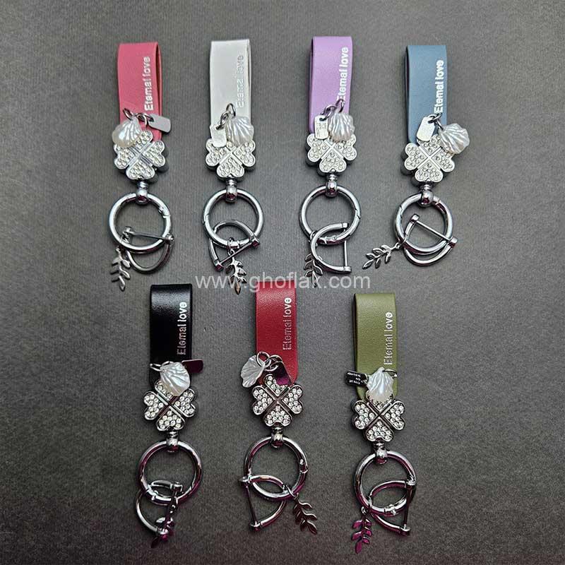 آویز-چرم-نگین-دار-یراق-نقره-ای-01 آویز چرم نگین دار یراق نقره ای - Image 1