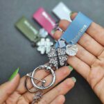 آویز چرم نگین دار یراق نقره ای - Image 3