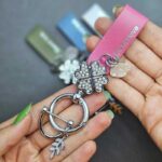 آویز چرم نگین دار یراق نقره ای - Image 4