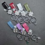 آویز چرم نگین دار یراق نقره ای