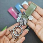 آویز چرم نگین دار یراق نقره ای - Image 2