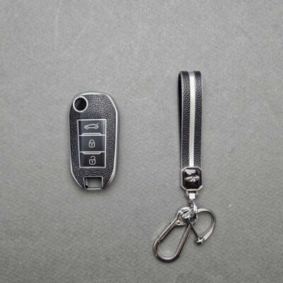 کاور ریموت تارا دنده ای کلید تاشو طرح چرم با بند ست