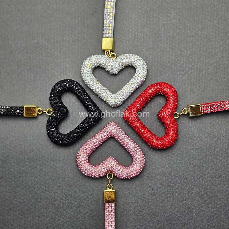 سرکلیدی-فول-نگین-007 سرکلیدی فول نگین قلب خالی - Image 1