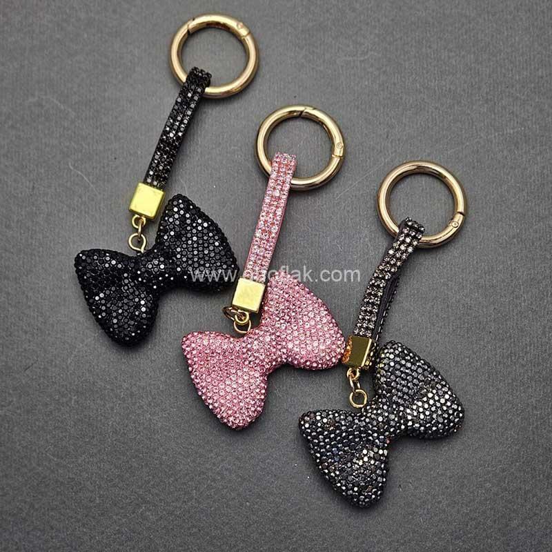 سرکلیدی-فول-نگین-0160 سرکلیدی فول نگین پاپیون کوتاه - Image 1