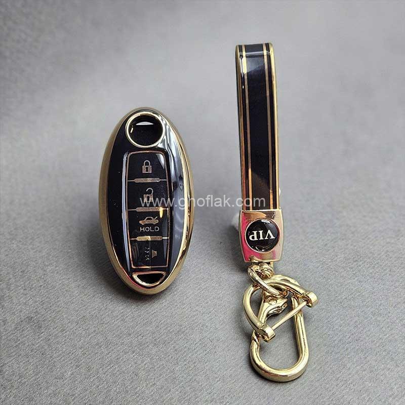 کاور-ریموت-نیسان-جوک-براق-با-بند-ست-01 کاور ریموت نیسان جوک - مورانو - ایکس تریل و قشقایی چهار دکمه براق با بند ست - Image 1