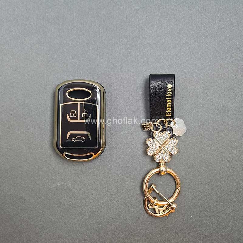 تیگو-کوچک-04 کاور ریموت آریزو و تیگو ریموت کوچک طرح براق با بند ست نگین دار - Image 1