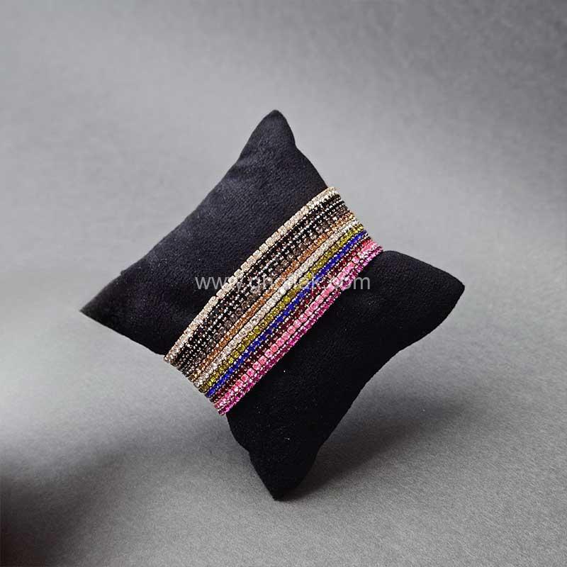 دست-بند-تنیسی-02 دست بند زنانه استیل مشکی مدل تنيس - Image 1