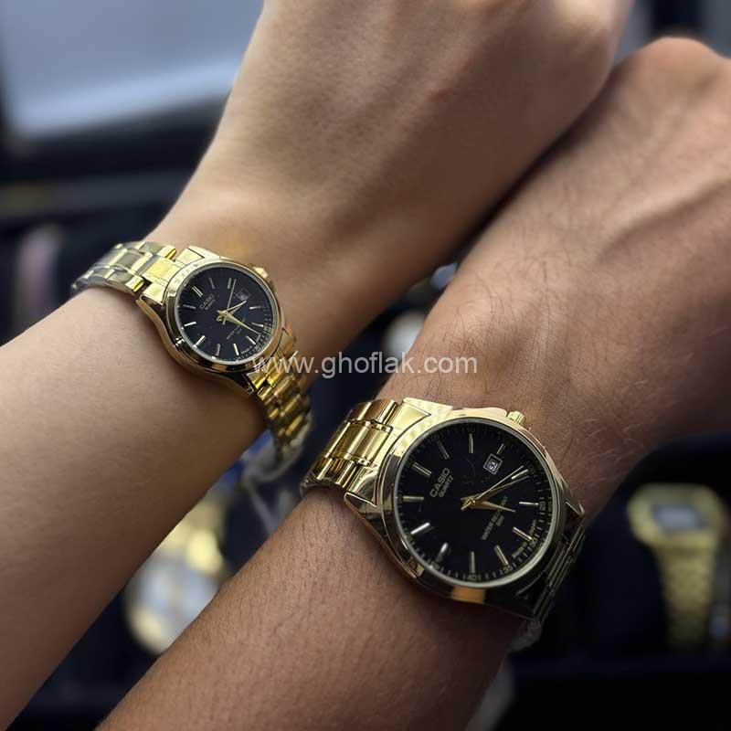 ساعت-استیل-کاسیو-04 ساعت مچی استیل کاسیو ست زنانه مردانه - Image 1