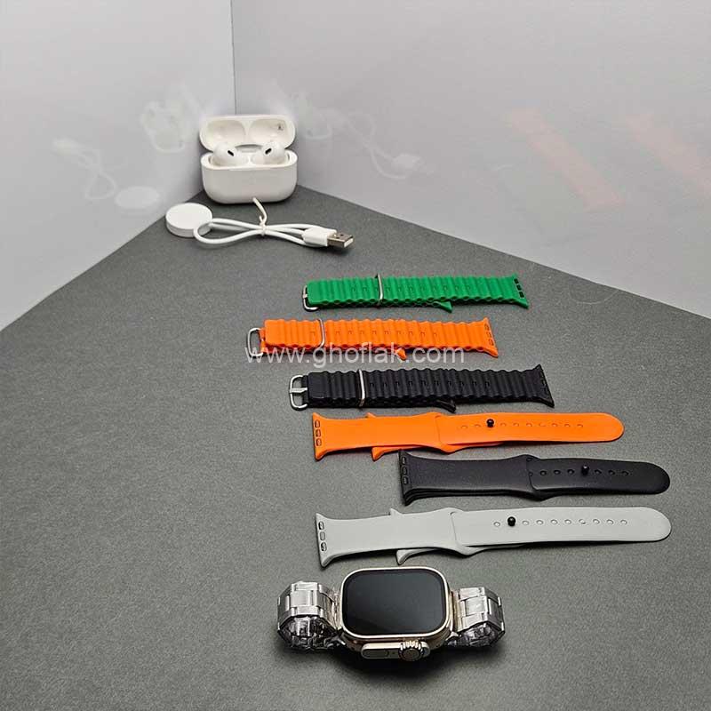 ساعت-هوشمند-08 ساعت هوشمند مدل Ultra + ایرپاد + ست کامل بند و شارژر - Image 1