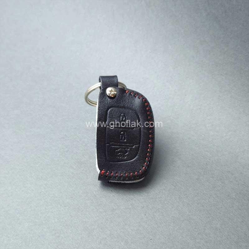 هیوندایی-3-دکمه-تاشو-02 کاور ریموت هیوندایی کلید تاشو 3 دکمه چرم دست دوز - Image 1