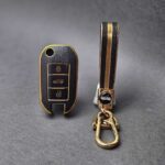 کاور ریموت پژو 2008 تاشو طرح چرم با بند ست - Image 2