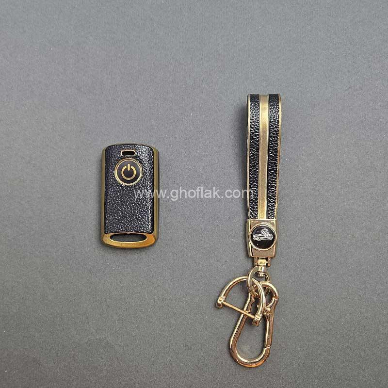 یاماها-طرح-چرم-09 کاور ریموت یاماها کیلس (آیروکس - ان مکس - ایکس مکس) طرح چرم با بند ست - Image 1