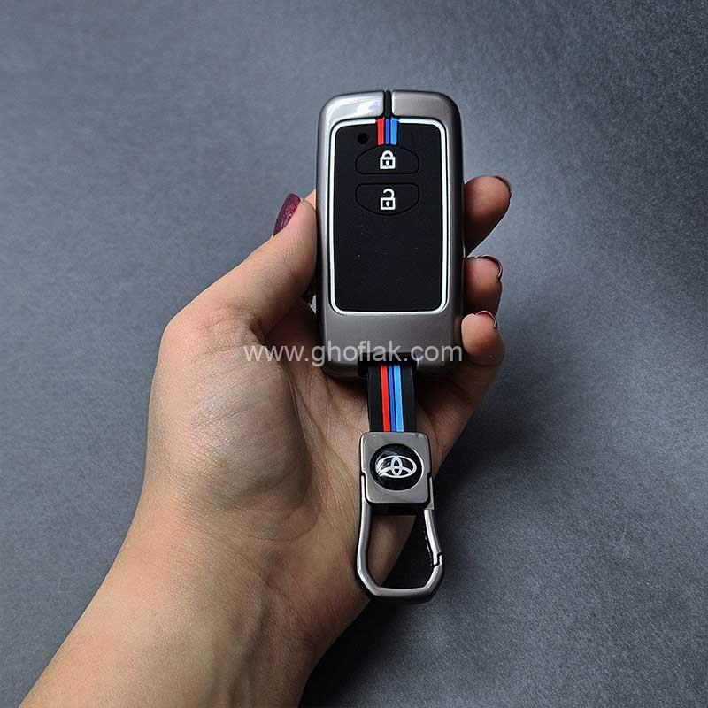 تویوتا-اریون-فلزی-دو-دکمه-04 کاور ریموت تویوتا لندکروز و پرادو و آریون دورفلزی دو دکمه - Image 1