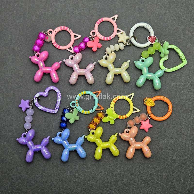 سگ-بادکنکی-براق-01 سرکلیدی سگ سرامیکی براق - Image 1