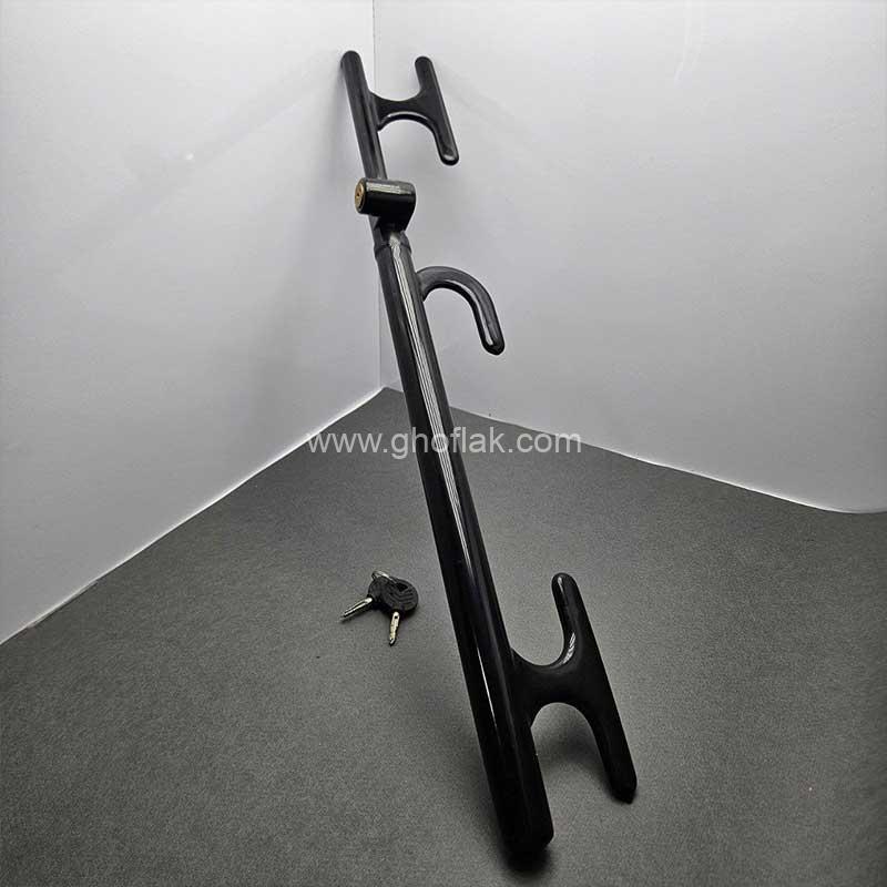 قفل-فرمون-4-کاره-کوچک-01 قفل فرمان و پدال چهار کاره سایز کوچک کلید چهار پر - Image 1