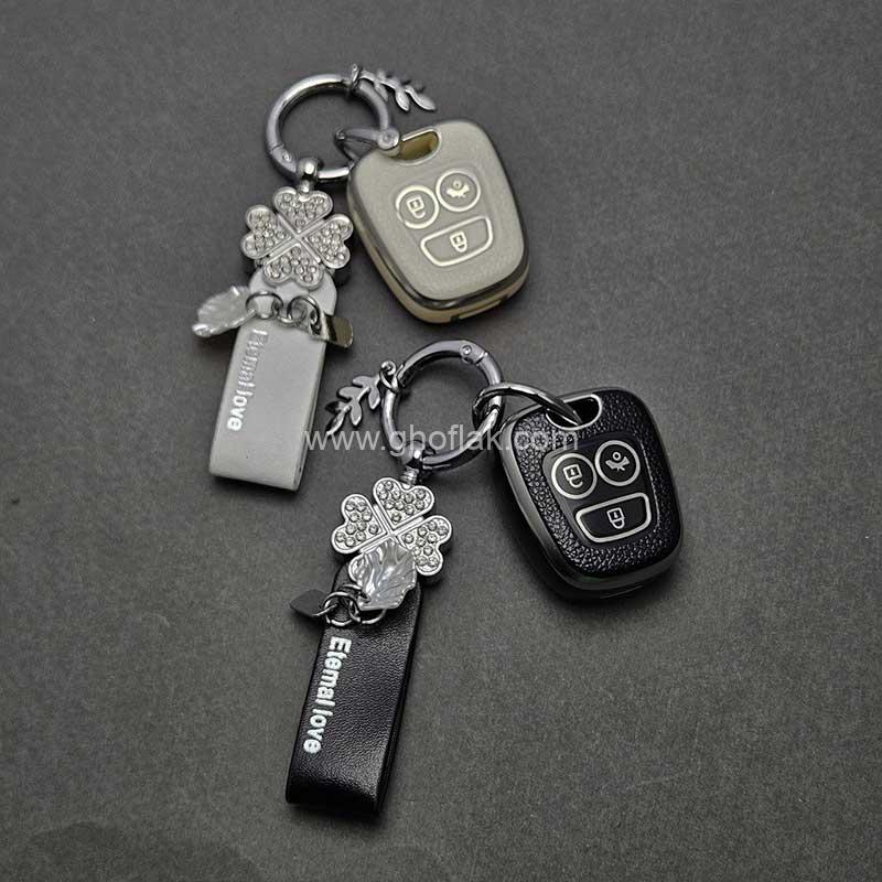 کاور-ریموت-سایپا-پراید-طرح-چرم-با-بند-نگین-دار-01 کاور ریموت سایپا ( پراید - تیبا - کوییک ) طرح چرم با بند نگین دار - Image 1