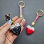 سرکلیدی فول نگین طرح قلب دورنگ - Image 3