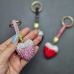 سرکلیدی فول نگین طرح قلب دورنگ - Image 4