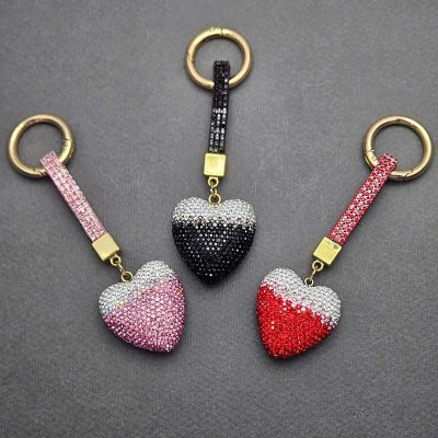 سرکلیدی فول نگین طرح قلب دورنگ