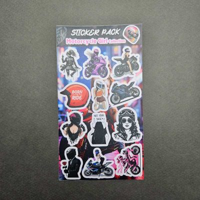 پک استیکر دختر موتور سوار