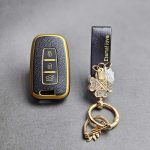 کاور ریموت هیوندایی و کیا سه دکمه طرح چرم با بند ست نگین دار - Image 3