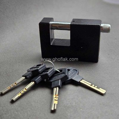 قفل کتابی کیاکو سایز 80 مشکی – کلید سولکسی فولادی ضد برش
