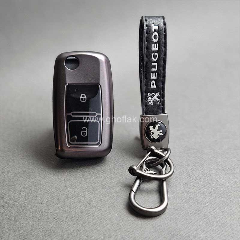 کاور-ریموت-پژو-405-و-پارس-متالیک-با-بند-ست-پژو-چرم-01 کاور ریموت پژو 405 و پارس متالیک با بند ست پژو چرم