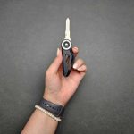 کلید تاشو موتور هوندا حلقه سفید شیار چپ