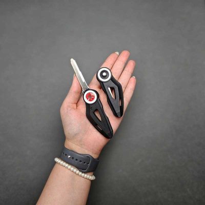 کلید تاشو موتور یاماها حلقه سفید شیار راست
