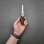 کلید تاشو موتور یاماها حلقه سفید شیار راست