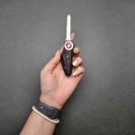 کلید تاشو موتور یاماها حلقه سفید شیار راست