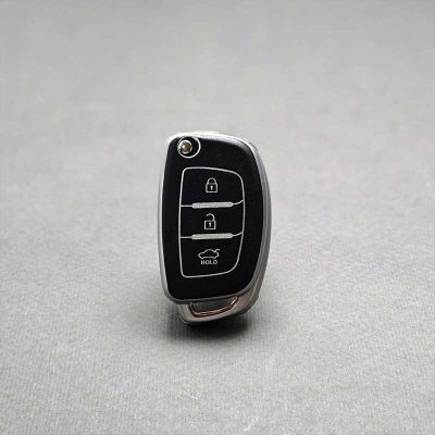 کاور ریموت هیوندایی توسان سه دکمه صندوق‌ پرون پایین کلید تاشو طرح چرم