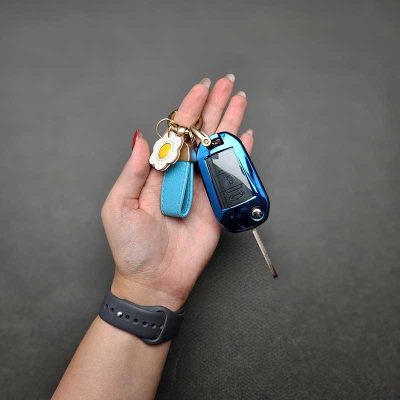 کاور ریموت تارا دنده قدیم شفاف با بند چرم گلدار