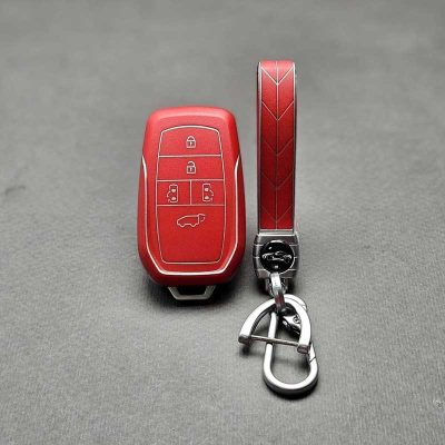 کاور ریموت تویوتا کرولا – لوین – هایلوکس – C-HR و RAV4 هیبریدی ۴ دکمه طرح چرم با بند